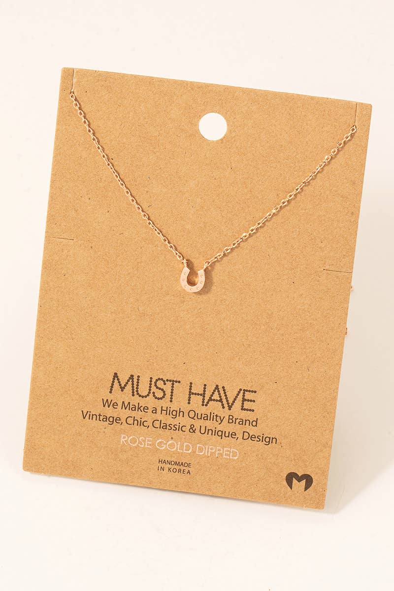 Fame - Collana con ciondolo mini ferro di cavallo dorato
