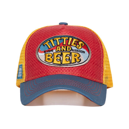 King Kerosin - Trucker-Cap Titties & Beer beige/blau