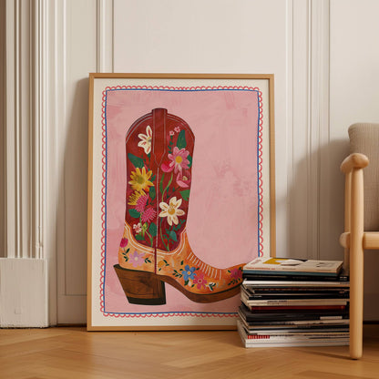 Seven Icons - Kunstdruck Cowgirl Stiefel A4/A3/A2