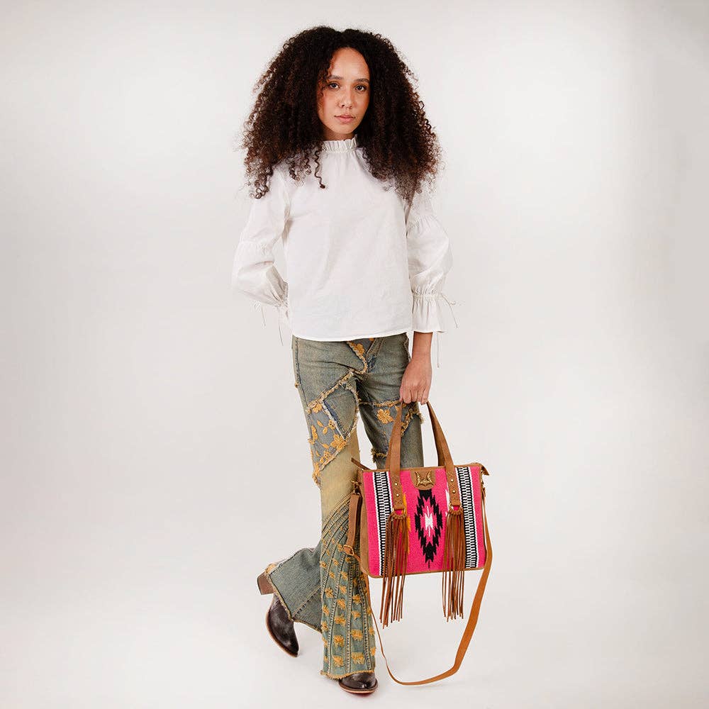 Myra Bag - Loyal West Country Tas roze wol en leder