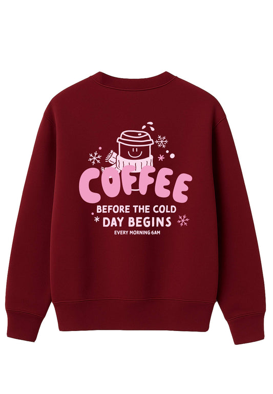 Liliput - Sweatshirt bordeaux 6am Club Coffee trui