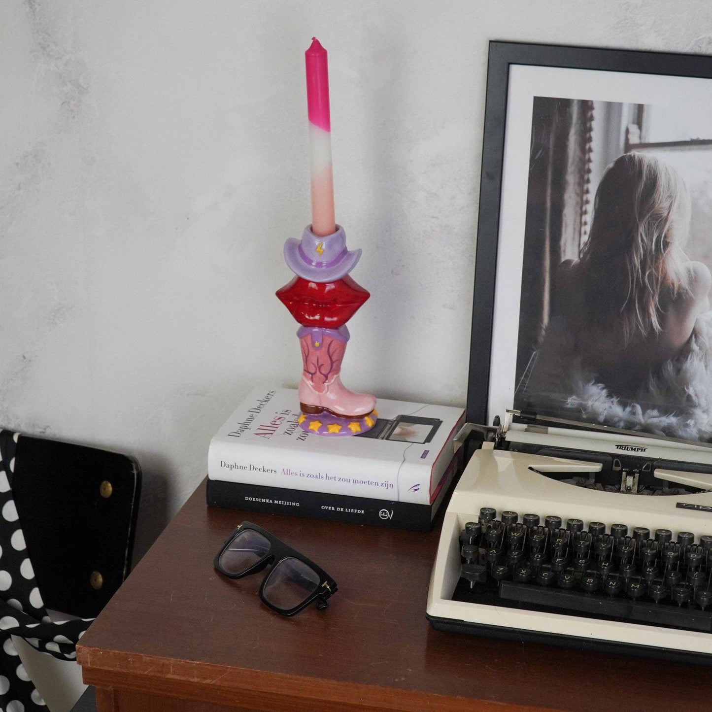 Housevitamin - Candle Holder Boot/Lip/Hat Pink/Red/Lilac