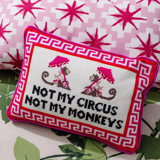 Furbish Studio - Needlepoint cushion Not my Circus