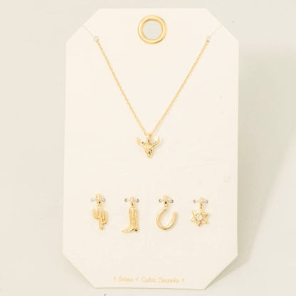 Fame - Westerse Stierenkop ketting met verwisselbare hangers