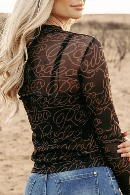 Pretty Bash - Western Rodeo Mesh-Top Langarm