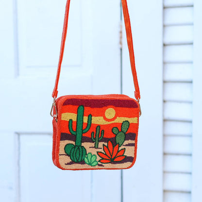 Pria Handmade - Beaded Bag square shoulder bag Sol de Desierto