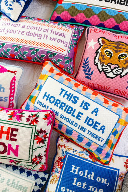 Furbish Studio - Needlepoint kussen Bad Idea
