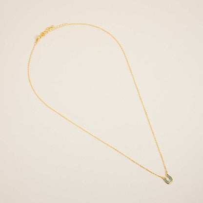 Designature - Collana ferro di cavallo western rodeo placcata oro con turchese