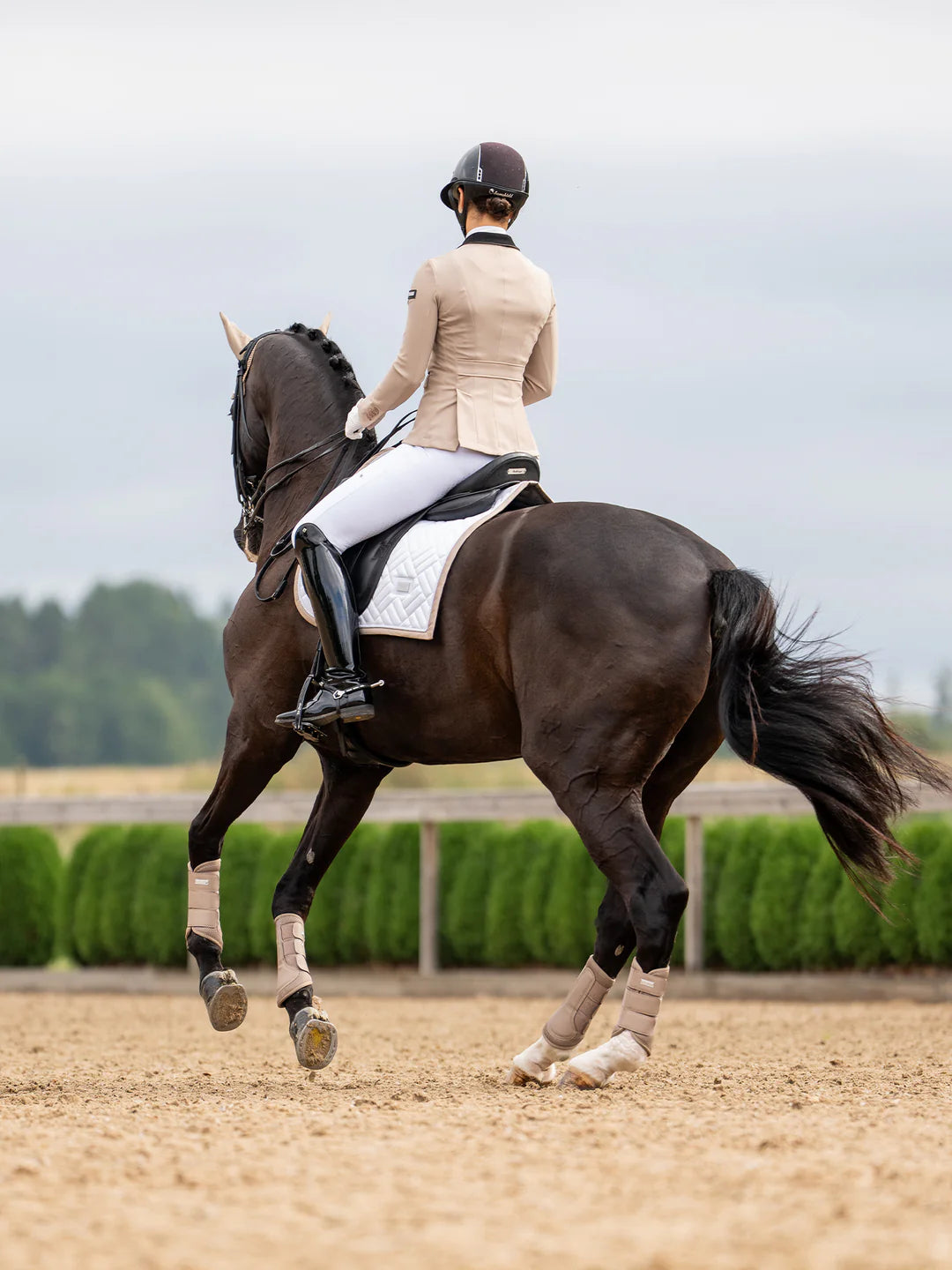 Equestrian Stockholm - SS26 Sable Blanc - Tapis de selle de dressage moderne dressuurzadeldek