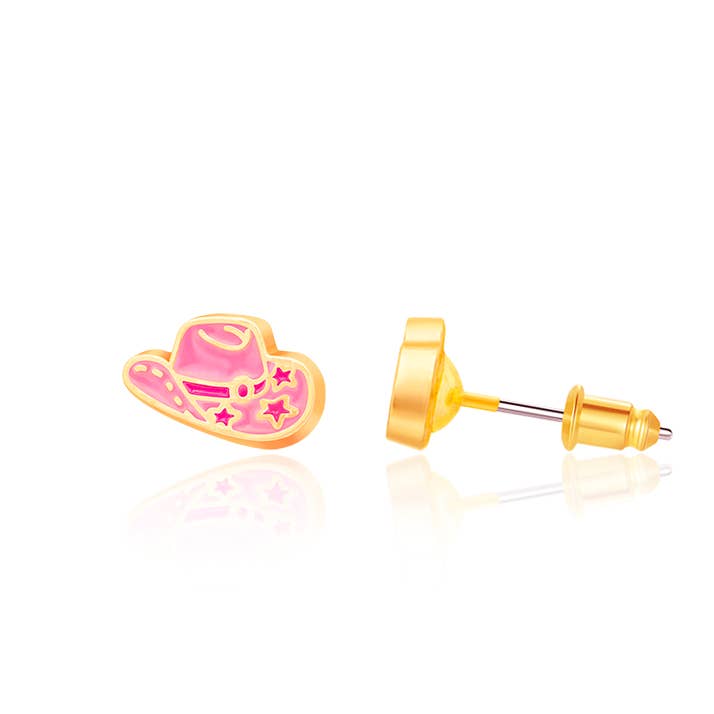 Girl Nation - Boucles d'oreilles chapeau de cowgirl western