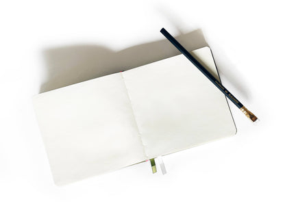Portmanteau - Quaderno quadrato in lino con rilievo Howdy in foglia oro