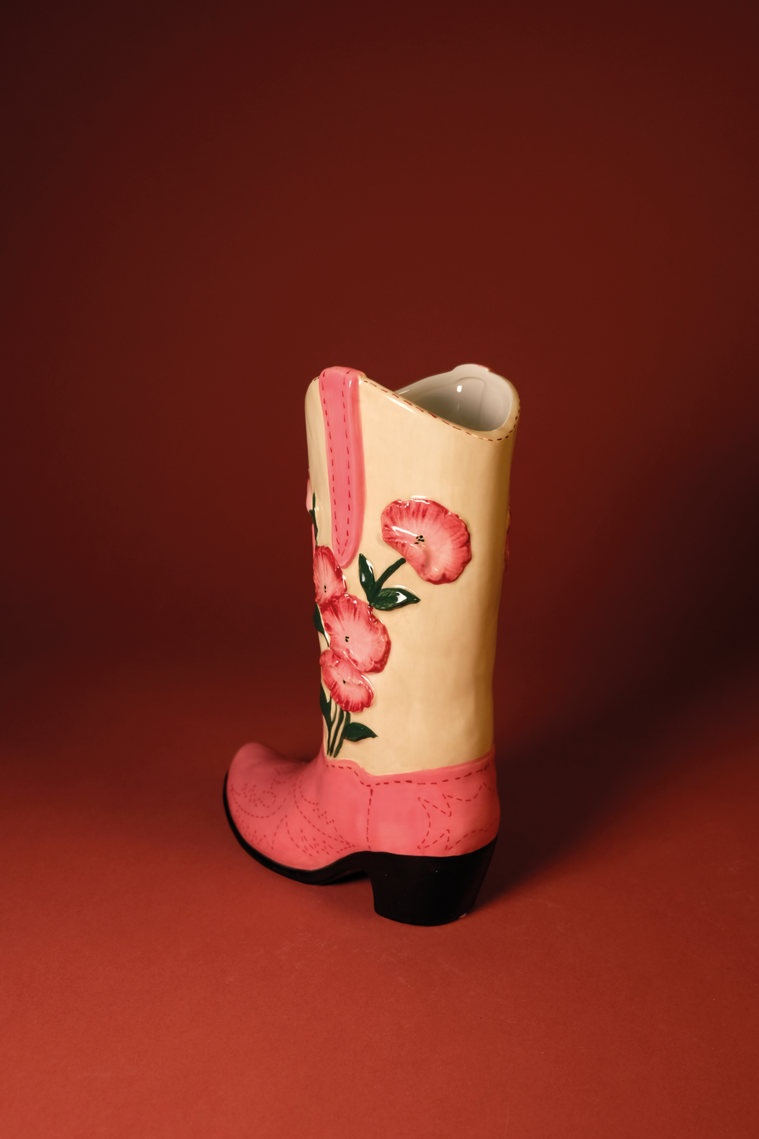 Blue Sky Clayworks - Vase botte Western peint à la main pour fleurs