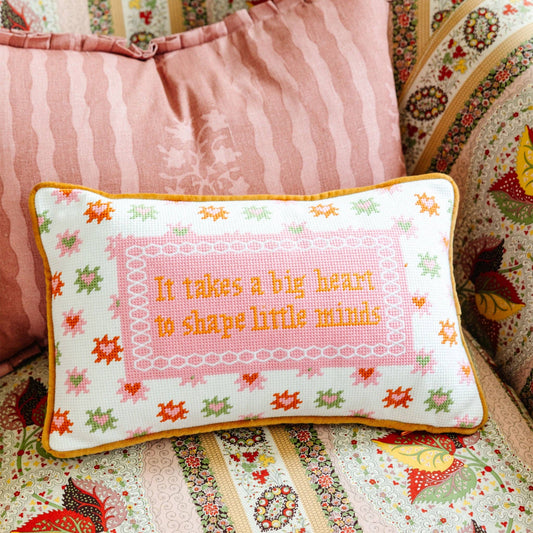 Furbish Studio - Embroidered cushion Big Heart
