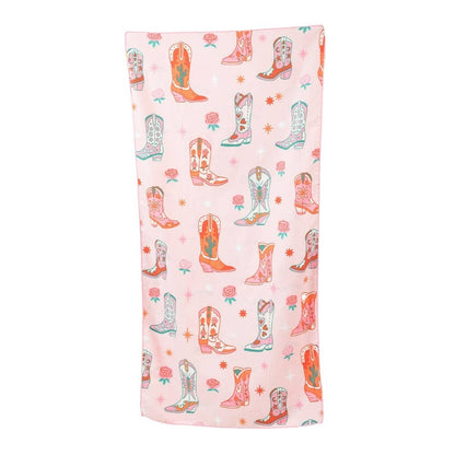 Katydid - Serviette format voyage avec bottes et fleurs