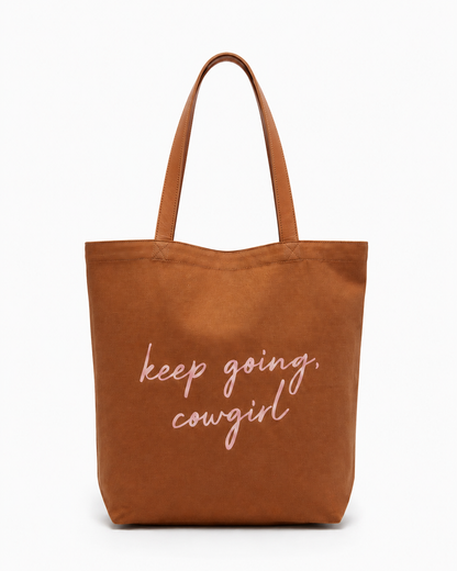Bridle Up Hope - Keep Going Cowgirl geborduurde canvas tas