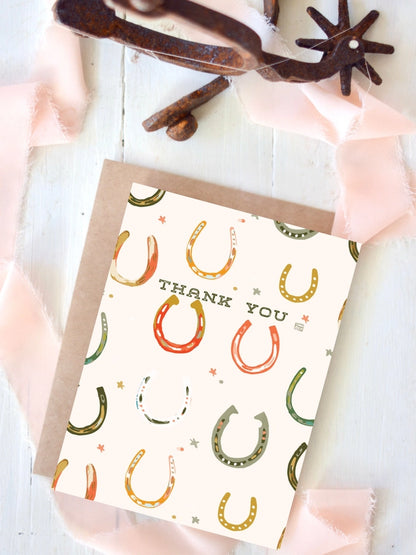 Tirzah Lane - Greeting card horseshoes Thank You