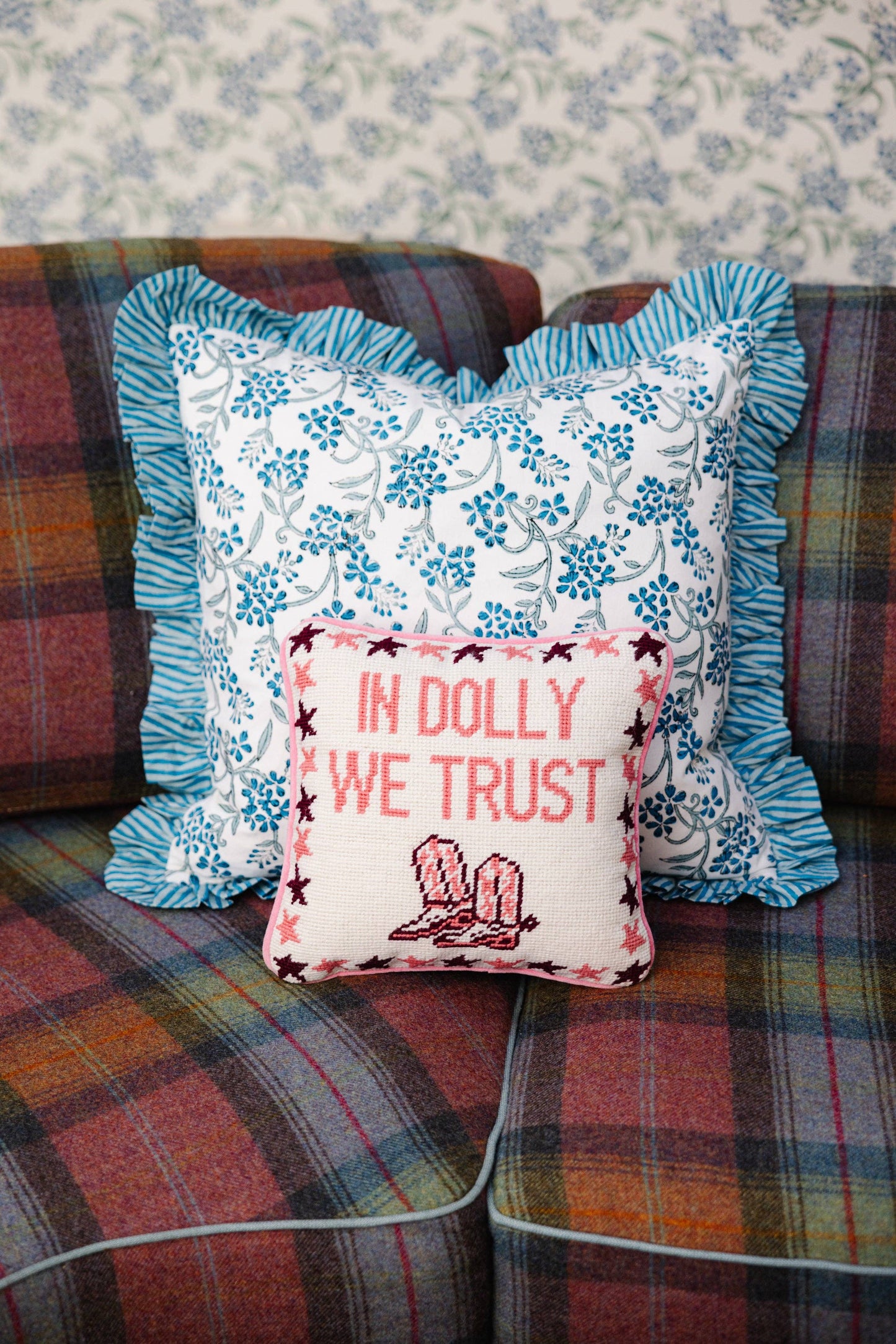 Furbish Studio - Needlepoint cushion Trust Dolly