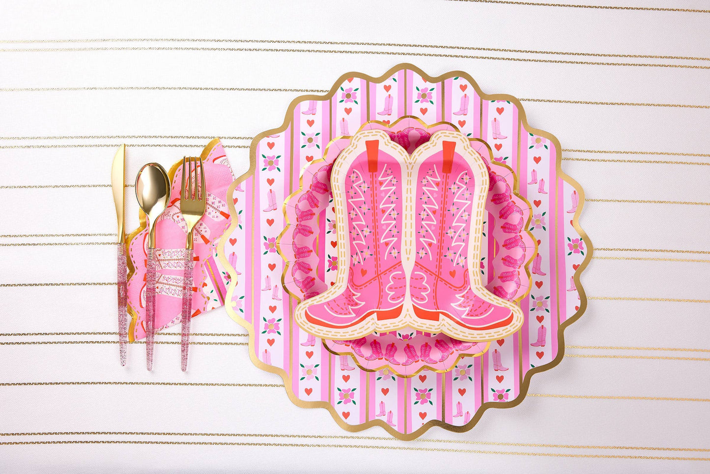 Packed Party - Set di tovagliette 'Western Boot Scoot Blooms'