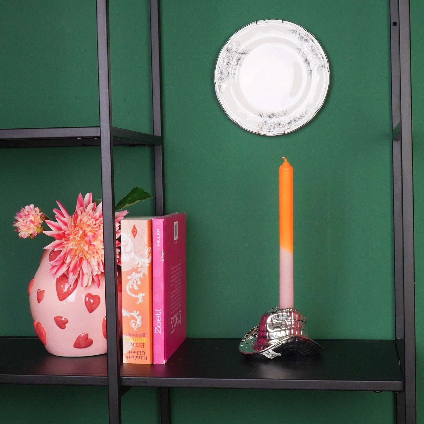 Housevitamin - Candle Holder Cowboy Hat Ceramic Silver