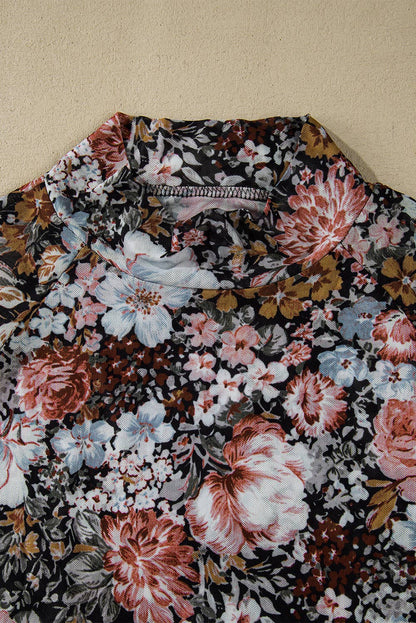Pretty Bash - Bloemen Mesh top met lange mouwen