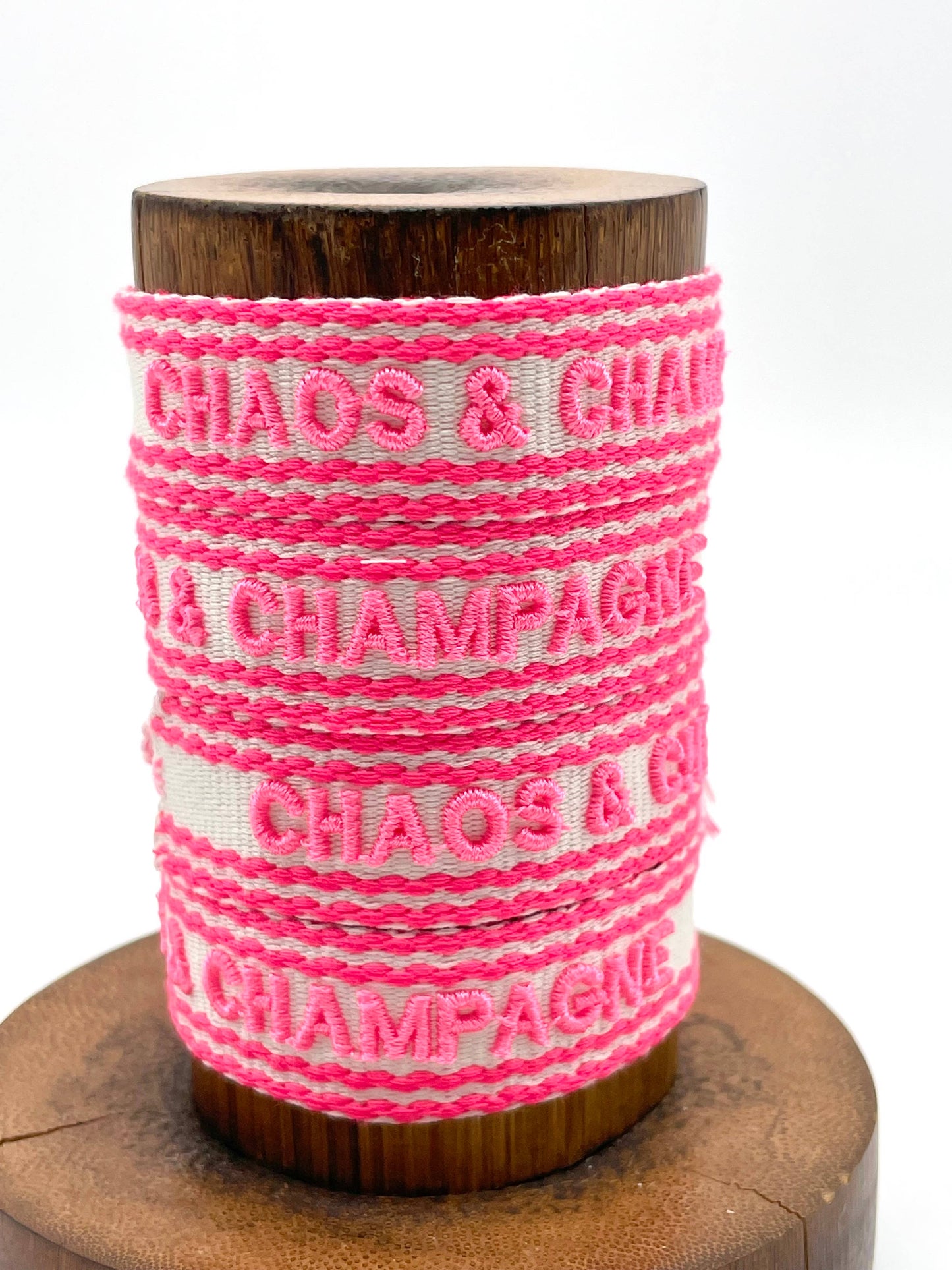 Parsley & Pepper - Chaos & Champagne armband wit/ roze