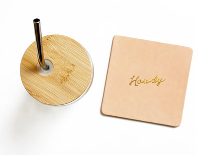 Portmanteau - Howdy Embossed Leren Onderzetter Set Western Onderzetters
