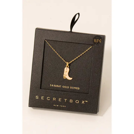 Fame - Gouden western cowboylaars bedelketting
