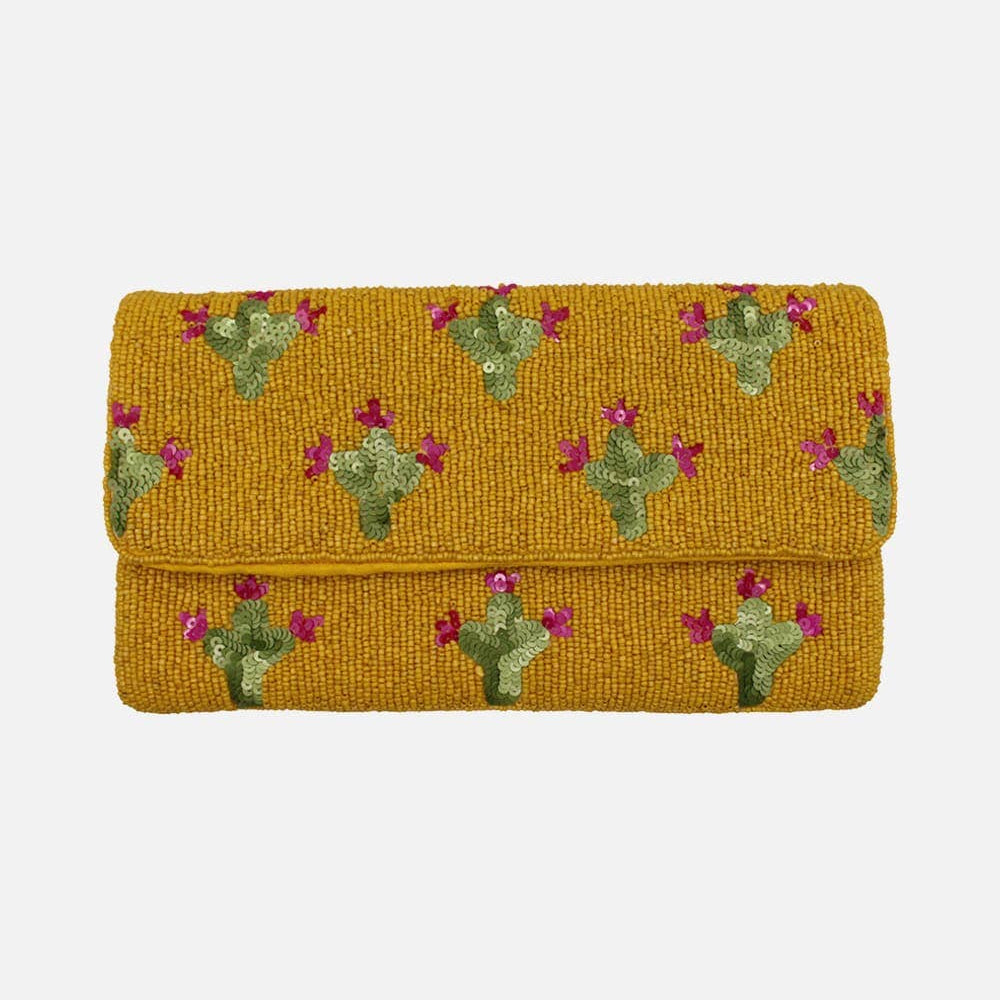 Pizzazz Inc - Beaded Bag Clutch Cactus
