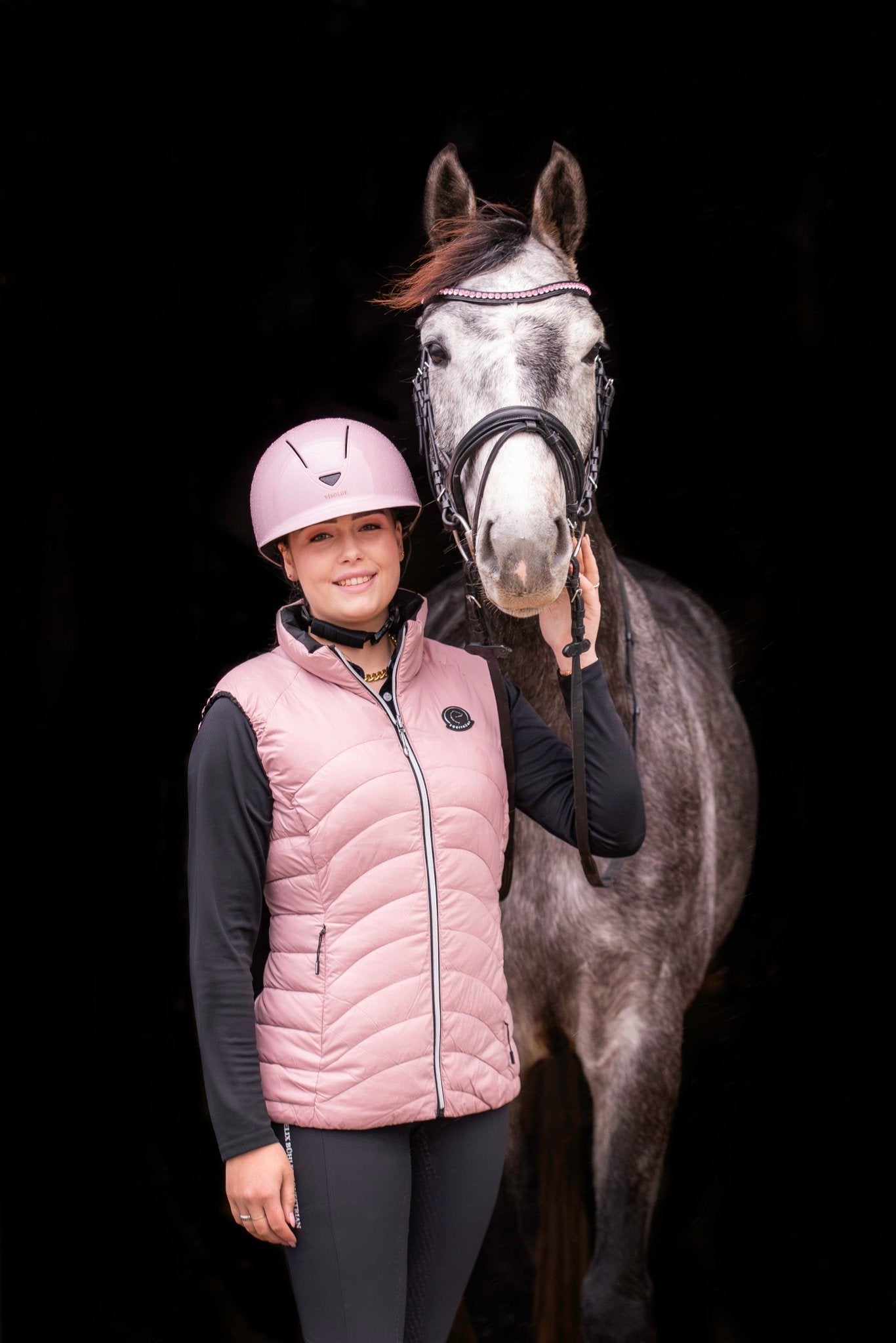 Vísolde - Schaal paardrijhelm Lichtroze