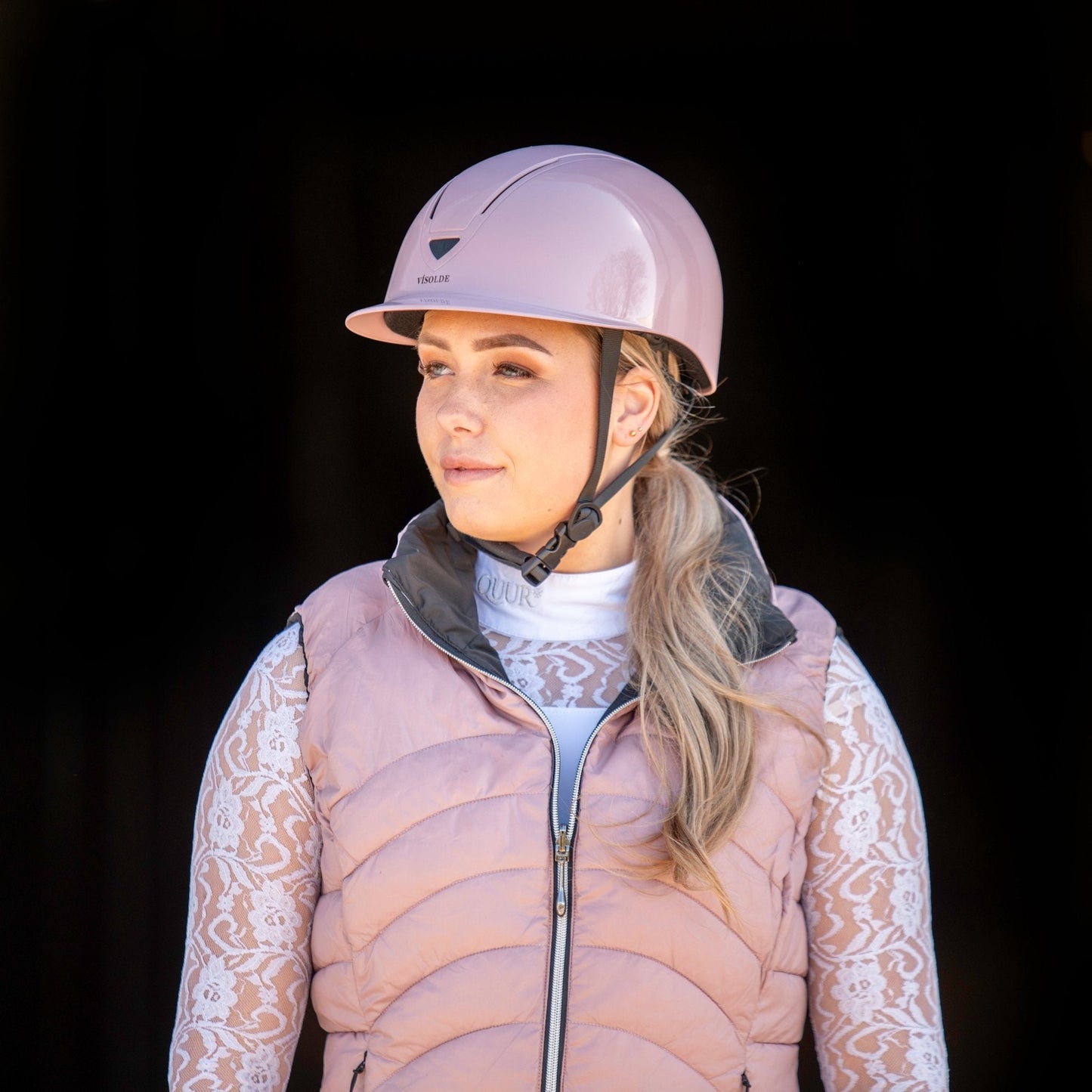 Vísolde - Schaal paardrijhelm Roségoud