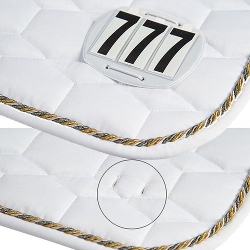 Wedstrijddekje wit met zilver koord