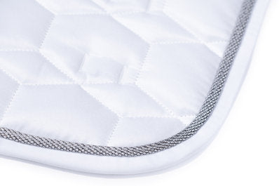 Wedstrijddekje wit met zilver koord