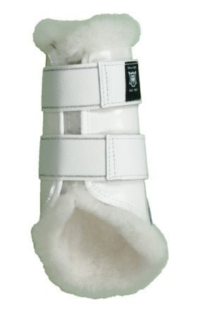 Lederen beenbeschermers met lamswol