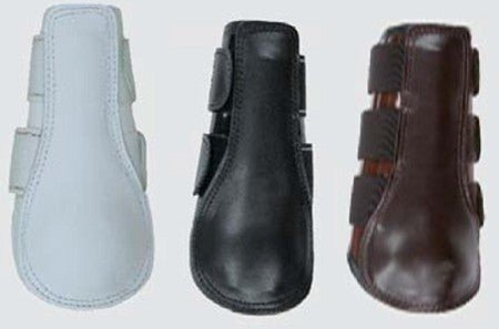 Lederen beenbeschermers met lamswol