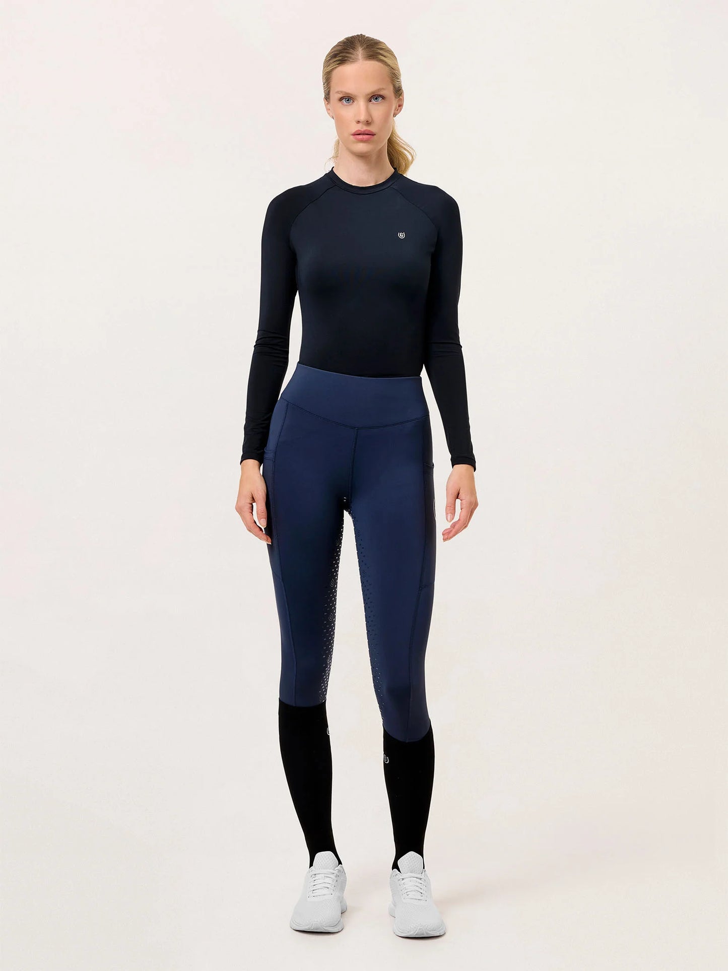 Equestrian Stockholm - Core Collection - Tights da equitazione blu navy Movement (full-seat)