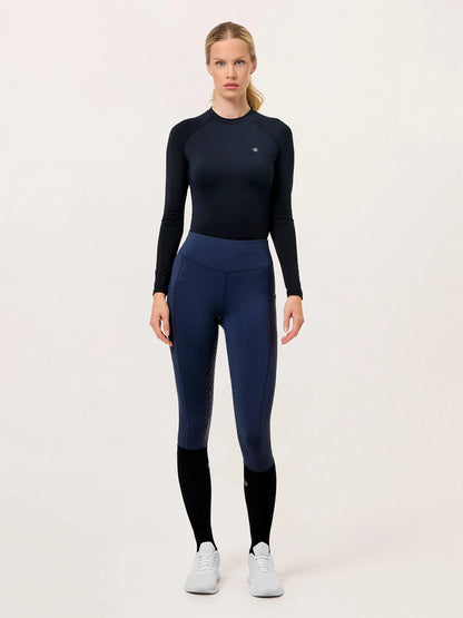 Equestrian Stockholm - Core Collection - All Navy Riding Tights Movement rijlegging (full-seat)