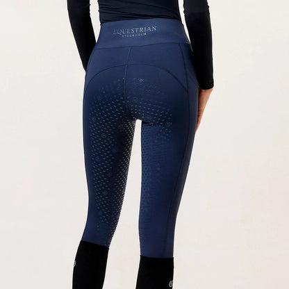 Equestrian Stockholm - Core Collection - All Navy Riding Tights Movement rijlegging (full-seat)