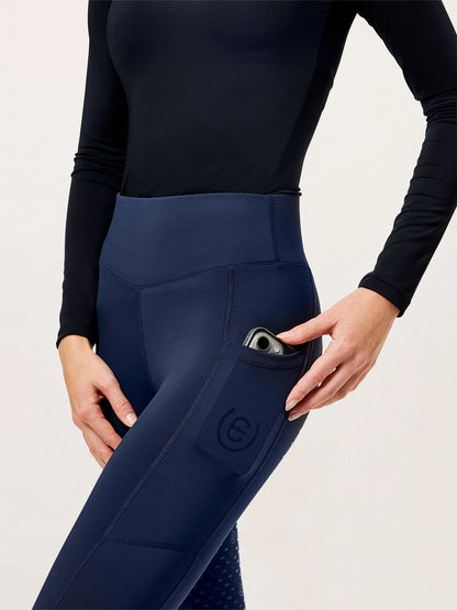 Equestrian Stockholm - Core Collection - All Navy Riding Tights Movement rijlegging (full-seat)