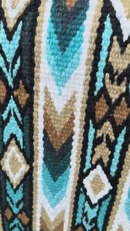 FMH - Masterpad Ranch - Western Ranchblanket R003 - Zwart/ blauw/ navy/ camel