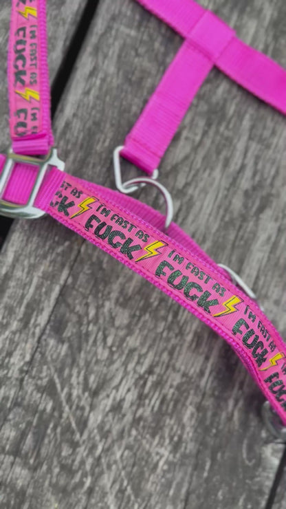 FMH - Nylon roze halster ‘Fast as F*CK’