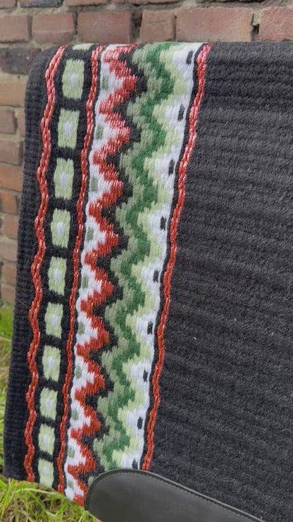 FMH - Masterpad Arena - Western Showblanket S007 - Zwart/ olijf/ groen/ koper
