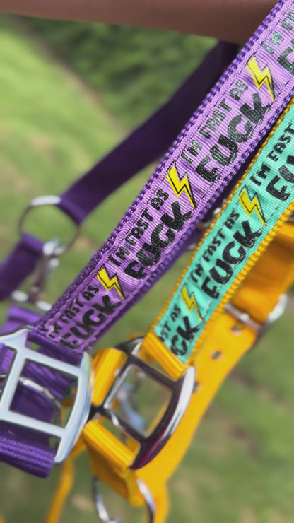FMH - Nylon paars halster ‘Fast as F*CK’