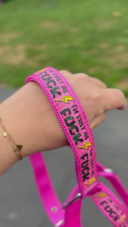FMH - Nylon roze halster ‘Fast as F*CK’