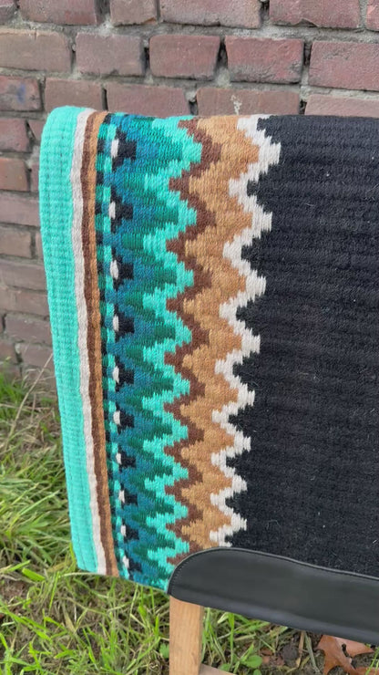 FMH - Masterpad Arena - Western Showblanket S012 - turquoise/ camel/ bruin/ blauw