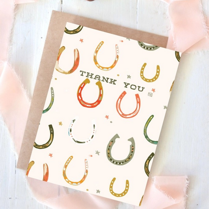 Tirzah Lane - Greeting card horseshoes Thank You