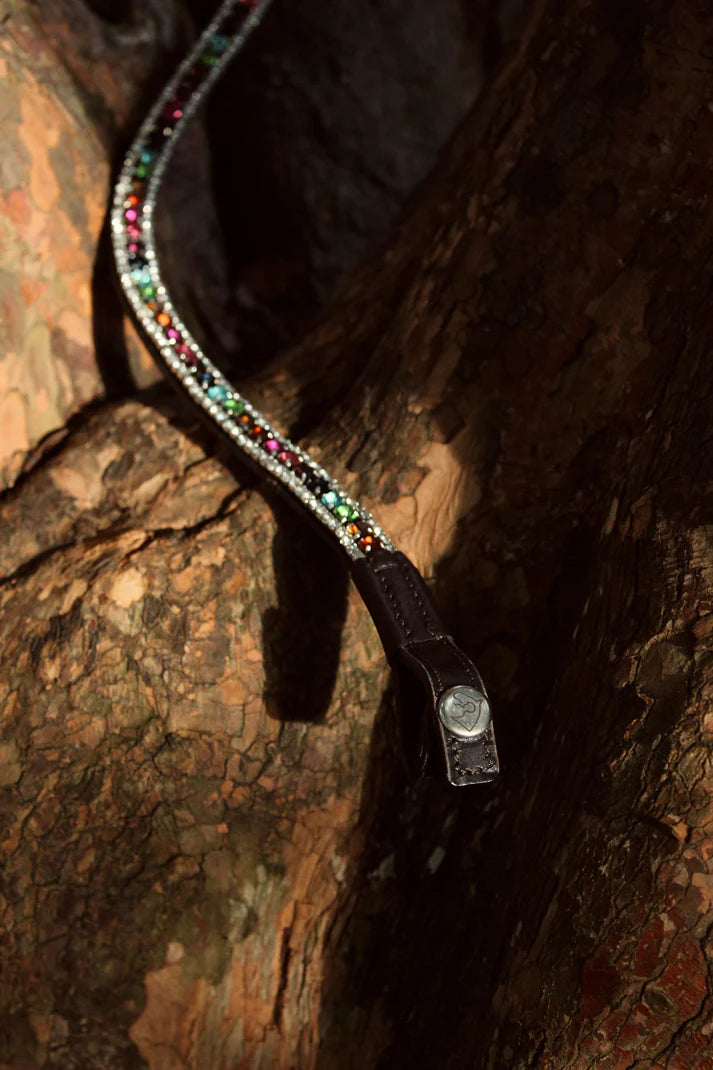 Lucas & Lilli - Testiera con diamante in pelle nera Rainbow