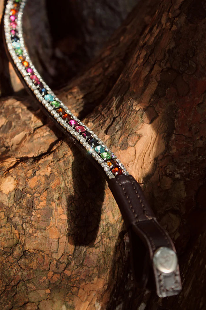 Lucas & Lilli - Testiera con diamante in pelle nera Rainbow