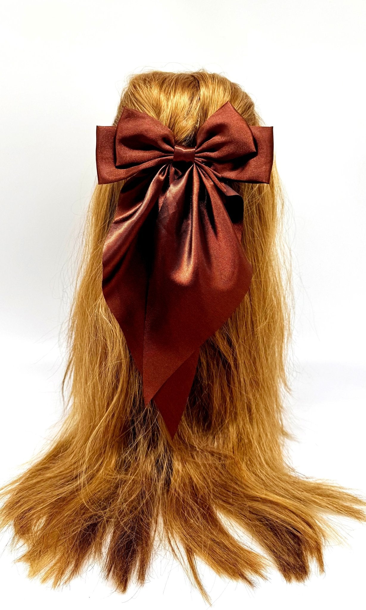 Vísolde - Fiocco per capelli in raso marrone