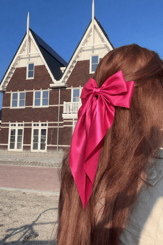 Vísolde - Fiocco per capelli in raso rosa scuro