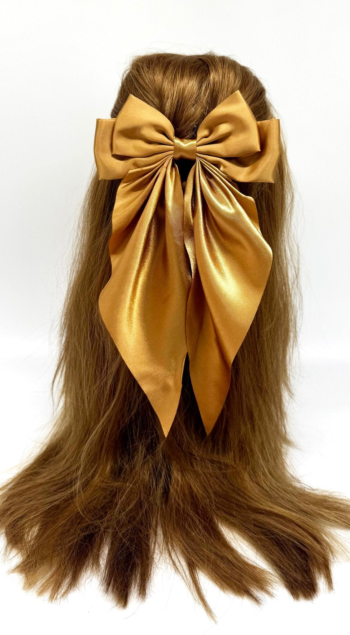 Vísolde - Fiocco per capelli in raso oro/bronzo